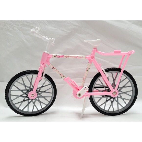 Barbie Pink Bicycle Toy Floral Accents White Details For Doll Play 11" x 6.5" - Picture 1 of 8